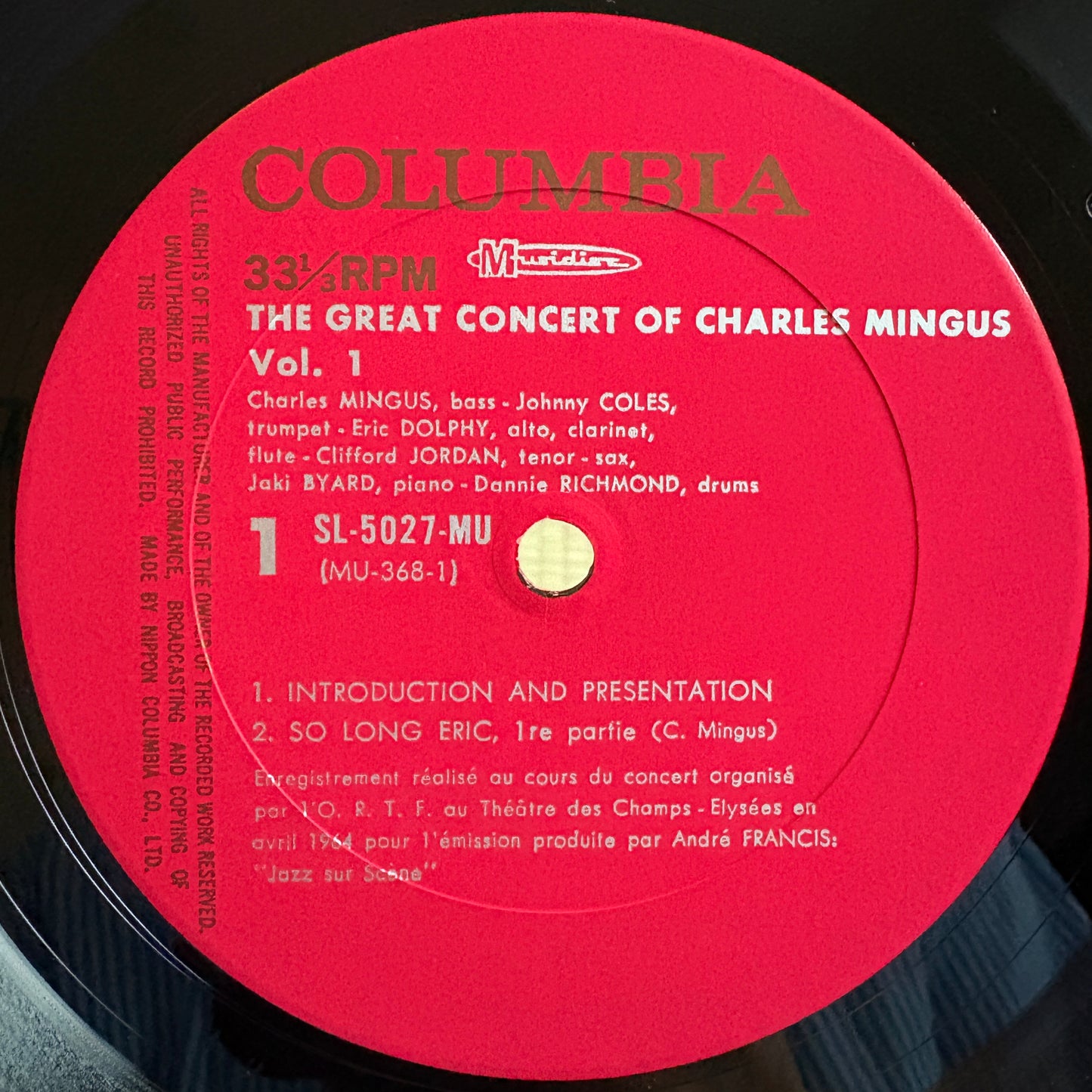 Charles Mingus – The Great Concert Of Charles Mingus / SL-5027~9-MU Columbia Japan Original LP