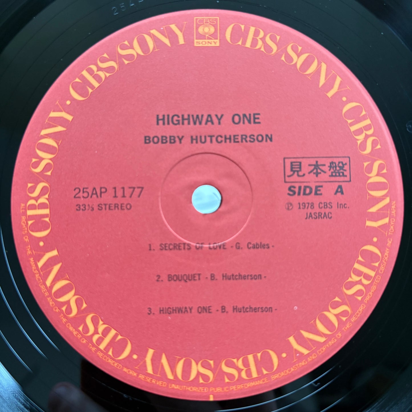 Bobby Hutcherson – Highway One / 25AP 1177 CBS/Sony Japan Original Promo LP