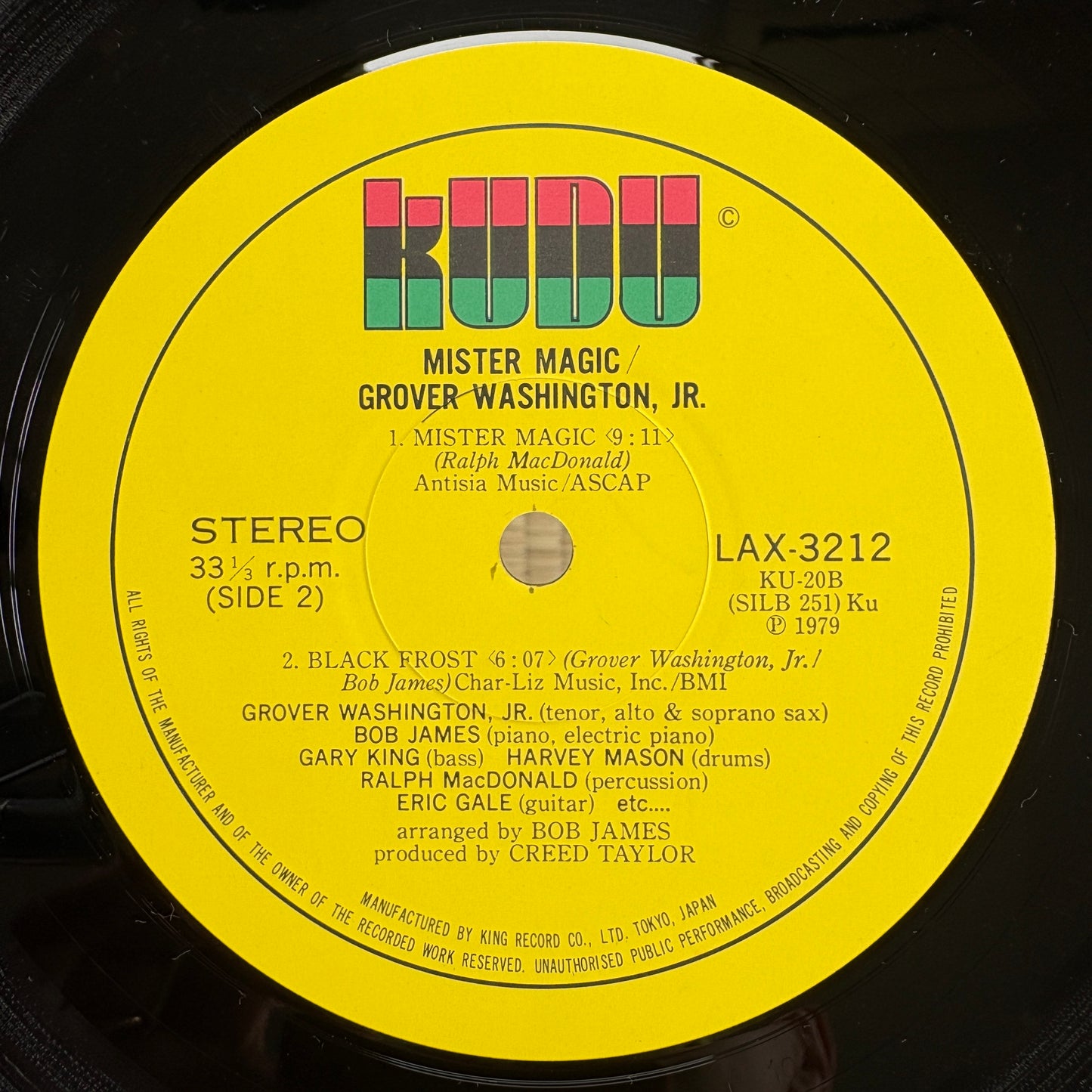 Grover Washington, Jr. – Mister Magic / LAX 3212 Kudu Japan LP