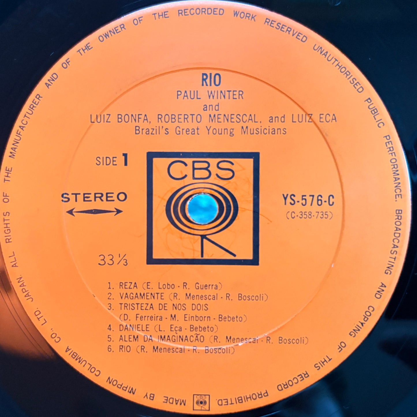 Paul Winter - Rio / YS-576-C CBS Japan Original LP