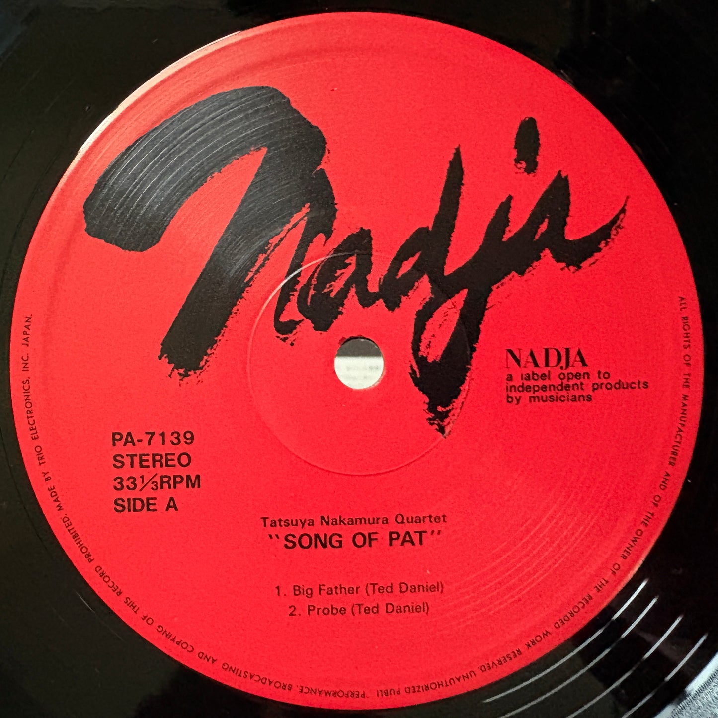 Tatsuya Nakamura Quartet - Song Of Pat / PA-7139 Nadja Japan Original LP
