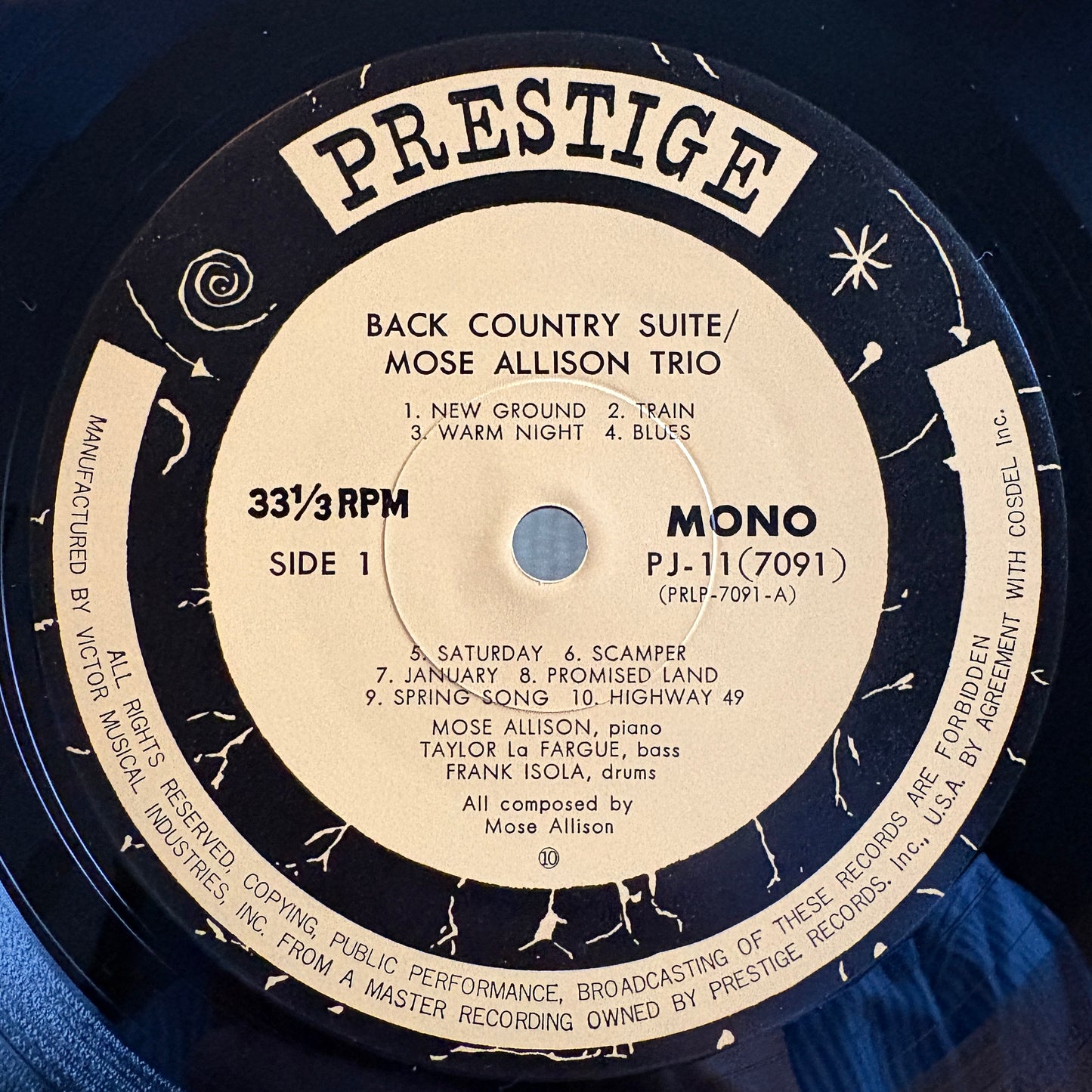 Mose Allison – Back Country Suite For Piano, Bass And Drums / RANK 5068 Top Rank Original Japan LP