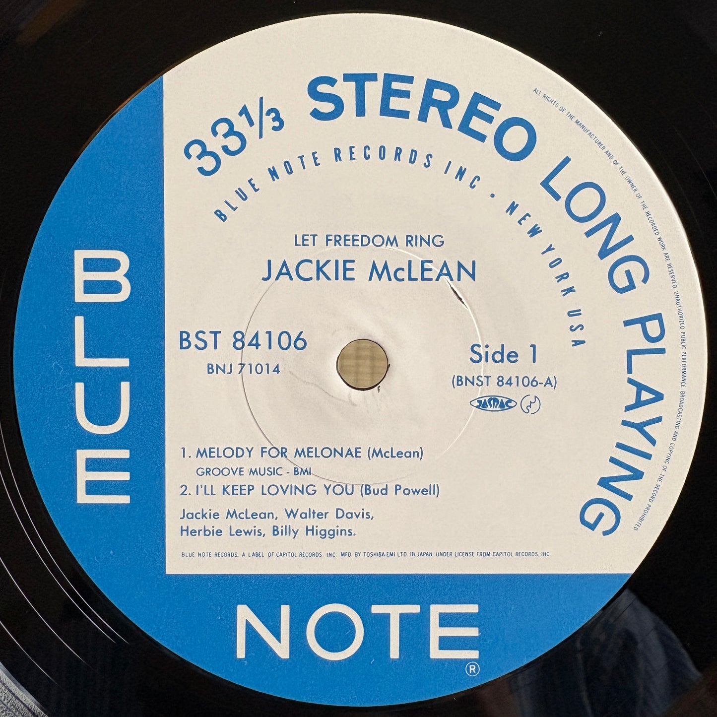 Jackie McLean – Let Freedom Ring / BNJ 71014 Blue Note Japan LP