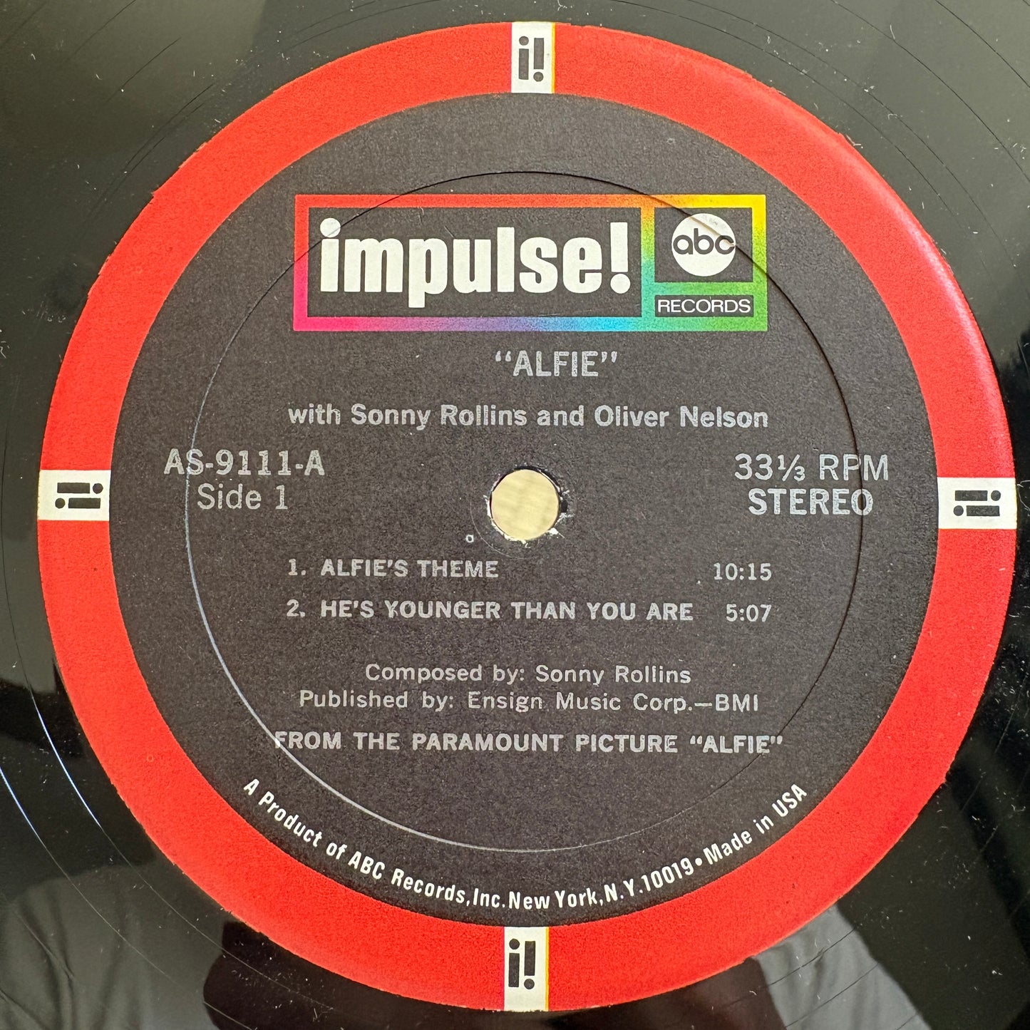 Sonny Rollins – Original Music From The Score "Alfie" / AS-9111 Impulse! US LP