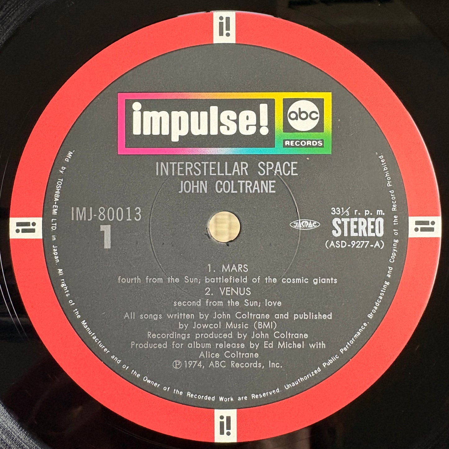 John Coltrane - Interstellar Space / IMJ-80013 Impulse! Japan LP