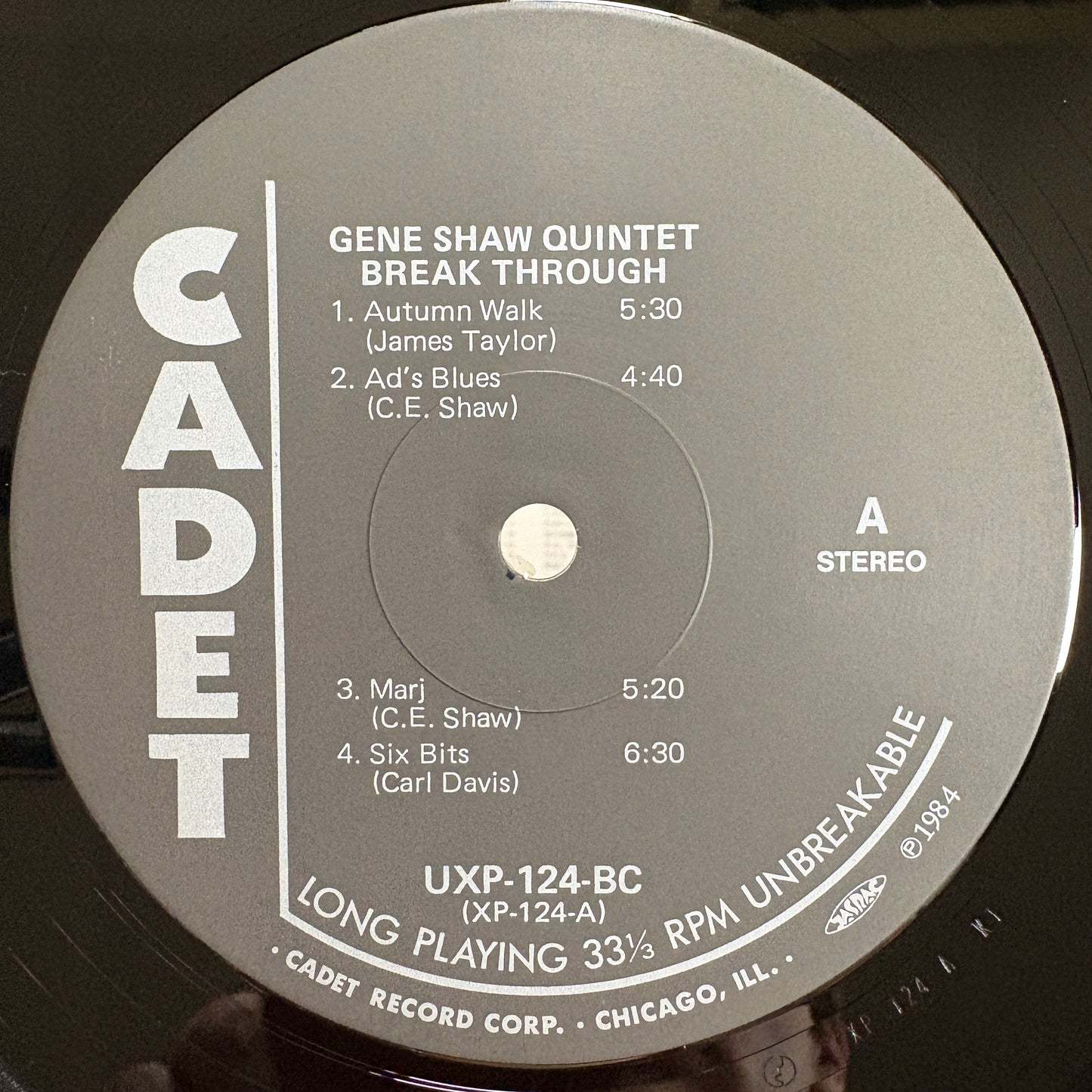 Gene Shaw Quintet – Breakthrough / UXP-124-BC Cadet Japan LP