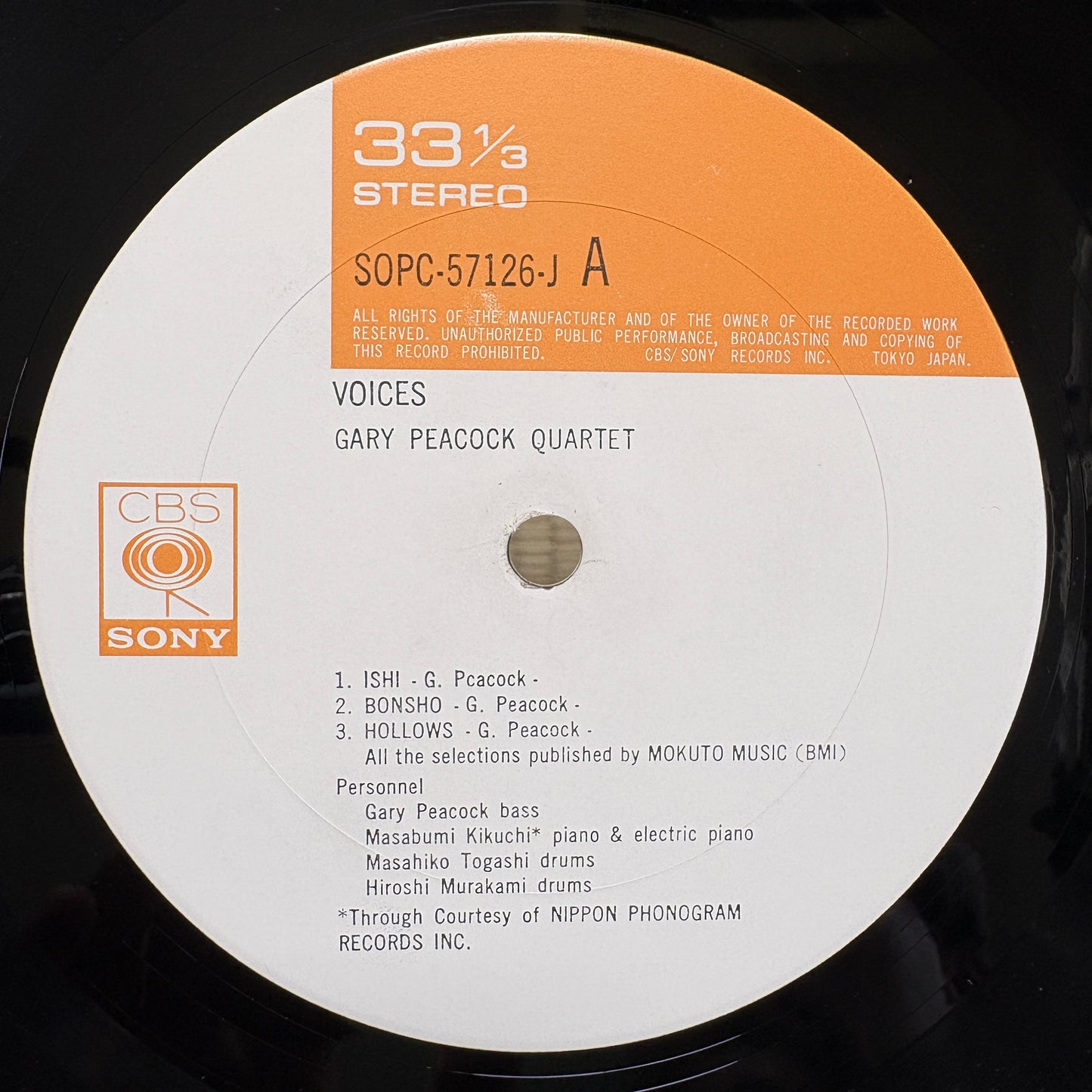 Gary Peacock – Voices / SOPC 57126-J CBS/Sony Japan Original LP