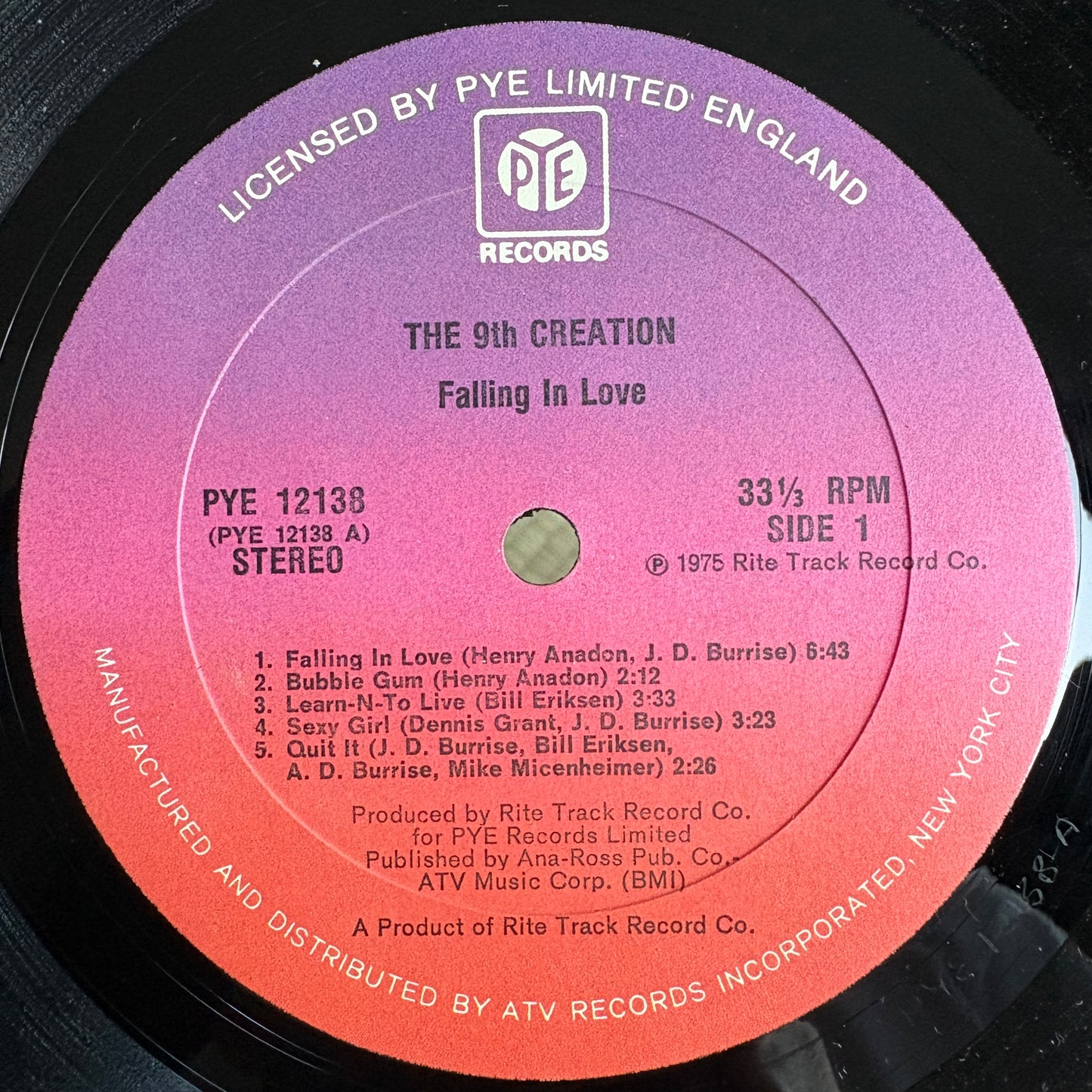 The 9th Creation - Falling In Love / PYE 12138 Pye US LP
