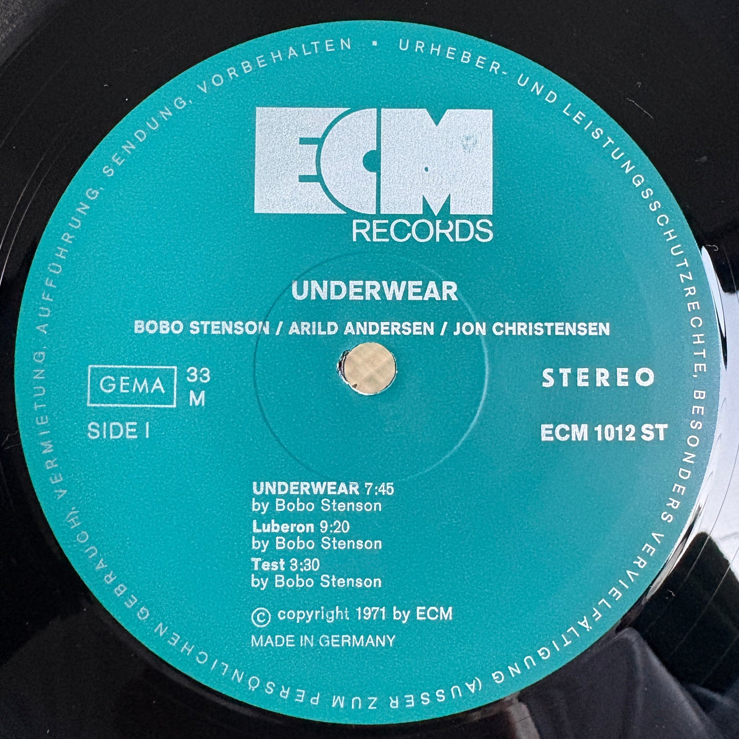 Bobo Stenson / Arild Andersen / Jon Christensen - Underwear / ECM 1012 ST ECM Germany Original LP