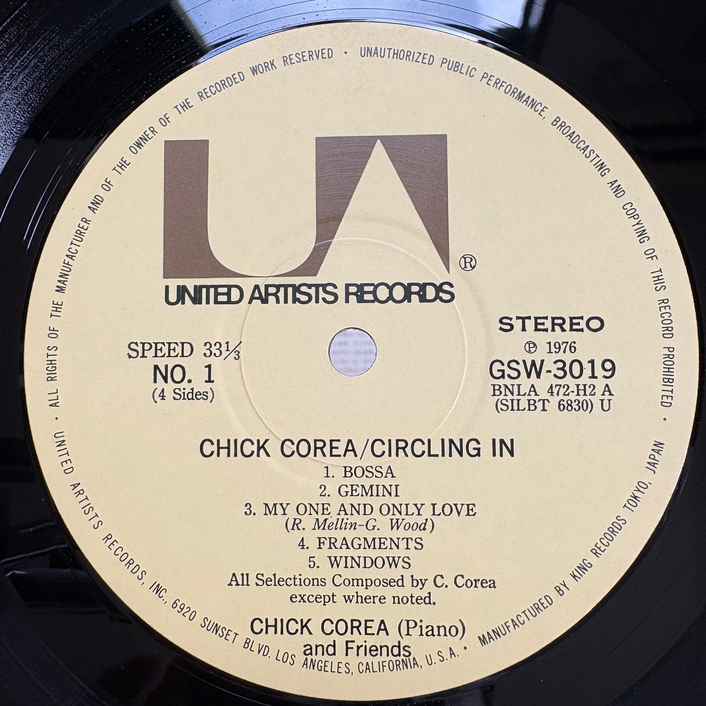 Chick Corea – Circling In / GSW-3019~20 United Artists Japan Original LP