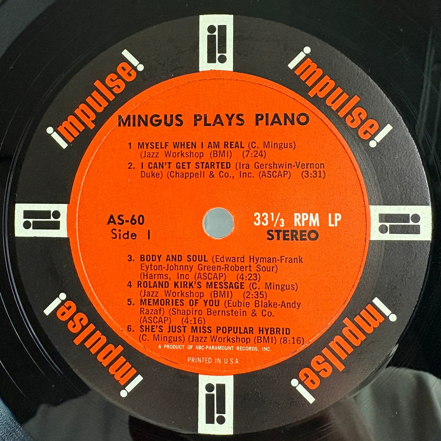 Charles Mingus – Mingus Plays Piano / AS-60 Impulse! US Original LP