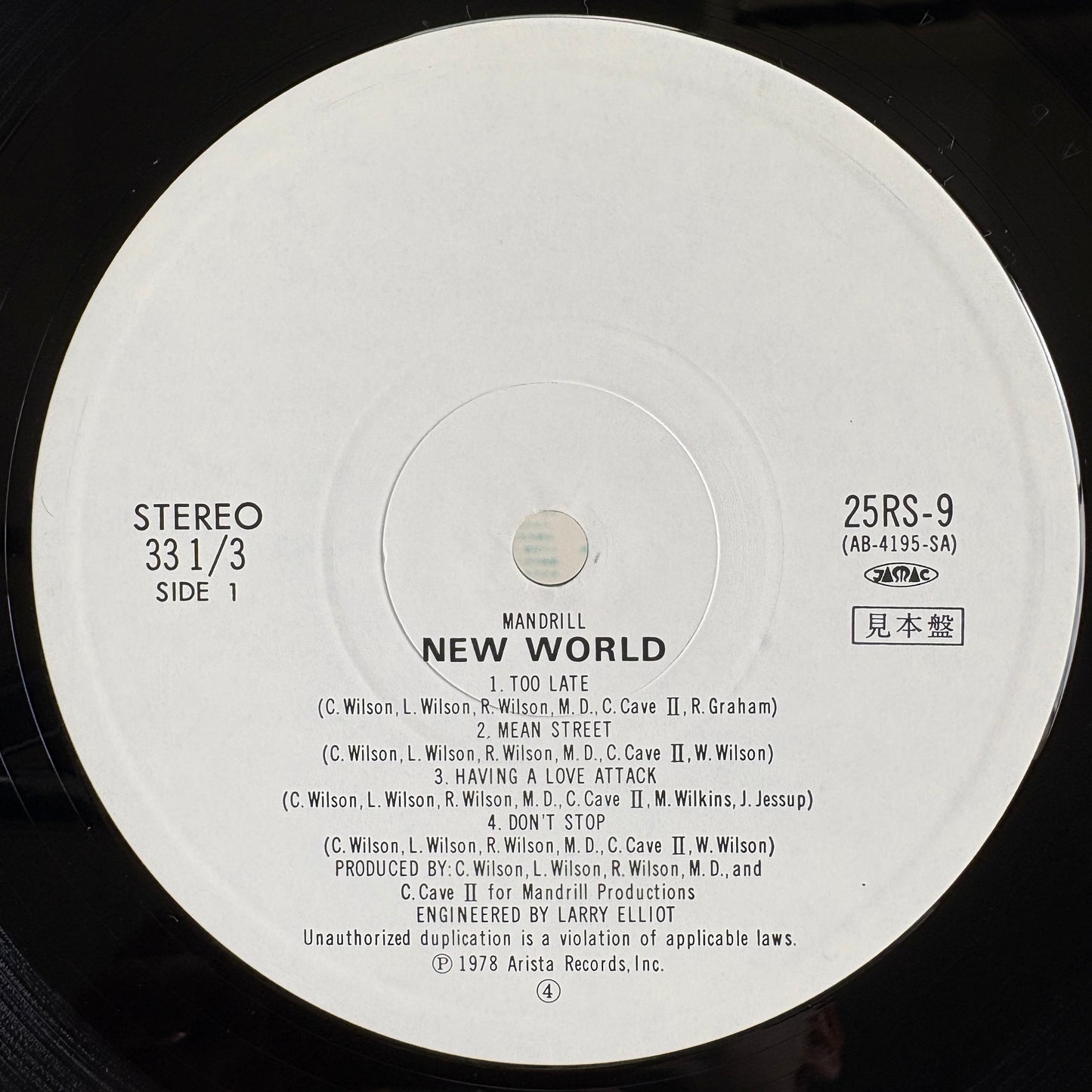 Mandrill – New Worlds / 25RS-9 Arista Japan Original Promo LP