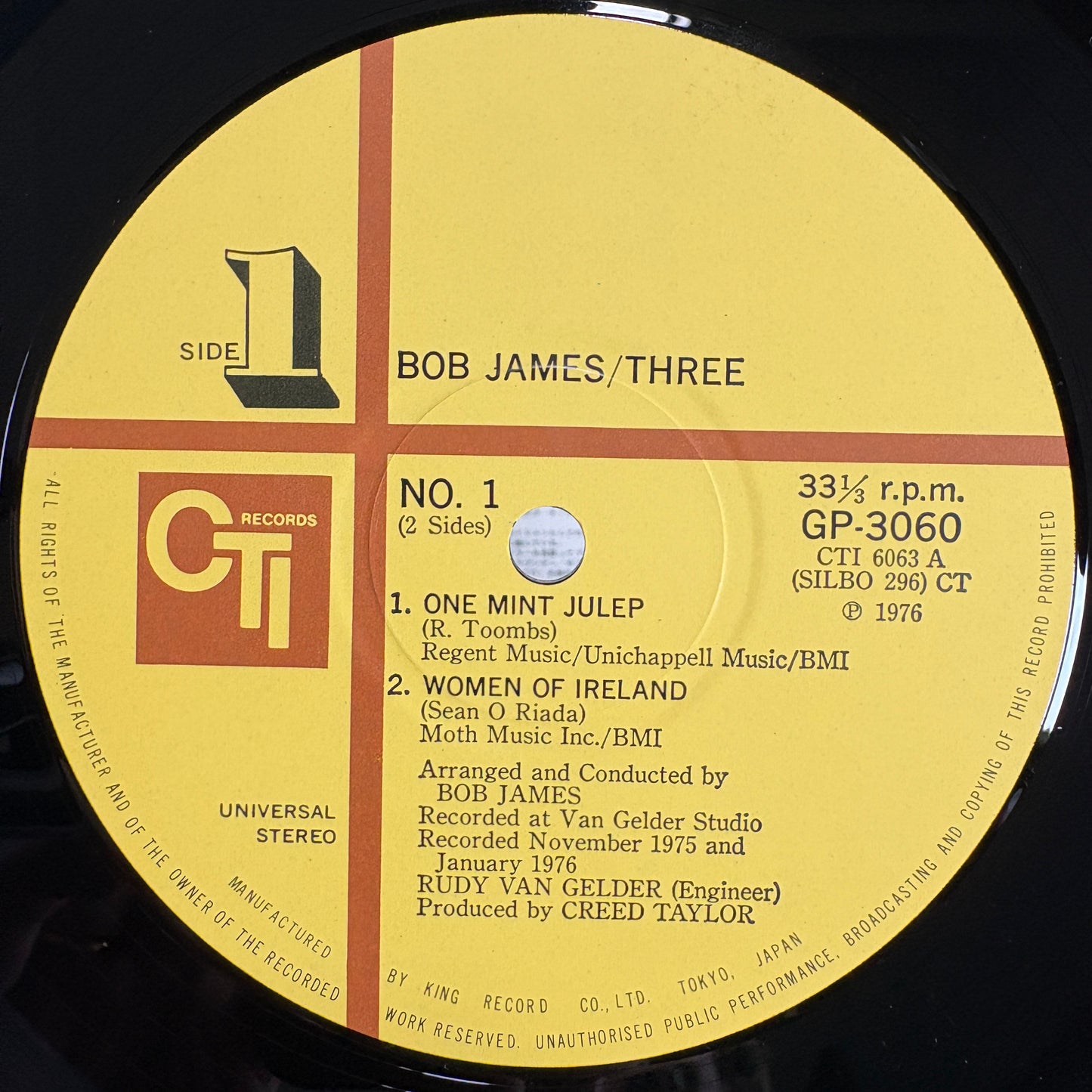 Bob James – Three / GP-3060 CTI Japan LP