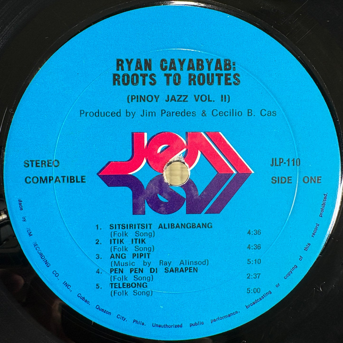 Ryan Cayabyab – Roots To Routes (Pinoy Jazz II) / JLP-110 Jem Philippines Original LP