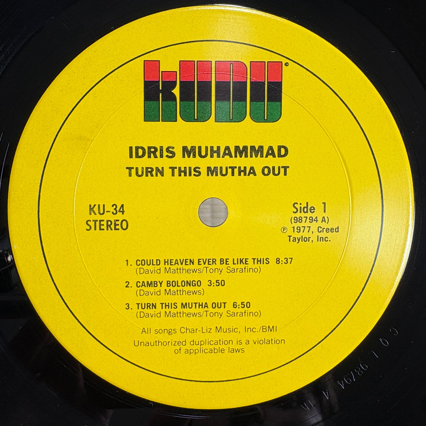 Idris Muhammad – Turn This Mutha Out / KU-34 Kudu US Original LP