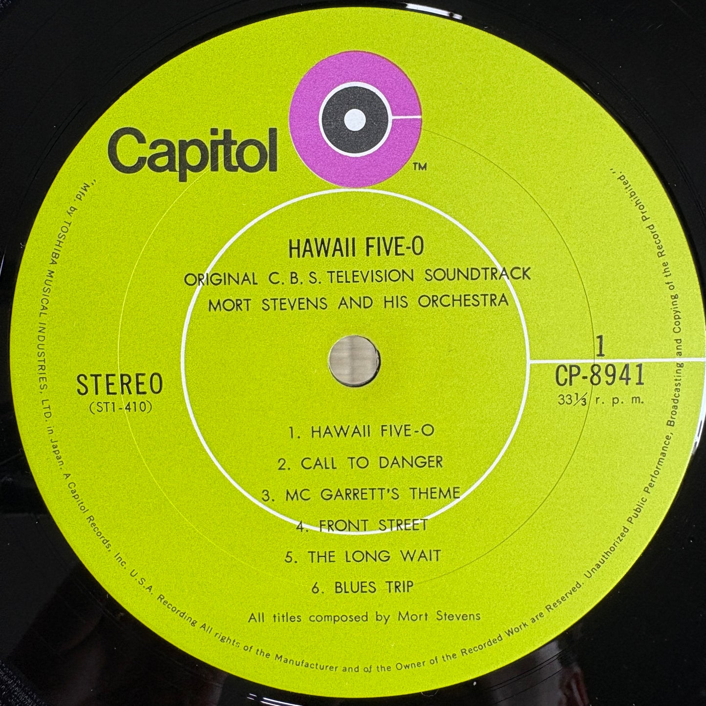Mort Stevens And His Orchestra – Hawaii Five-O / CP8941 Capitol Japan Original LP