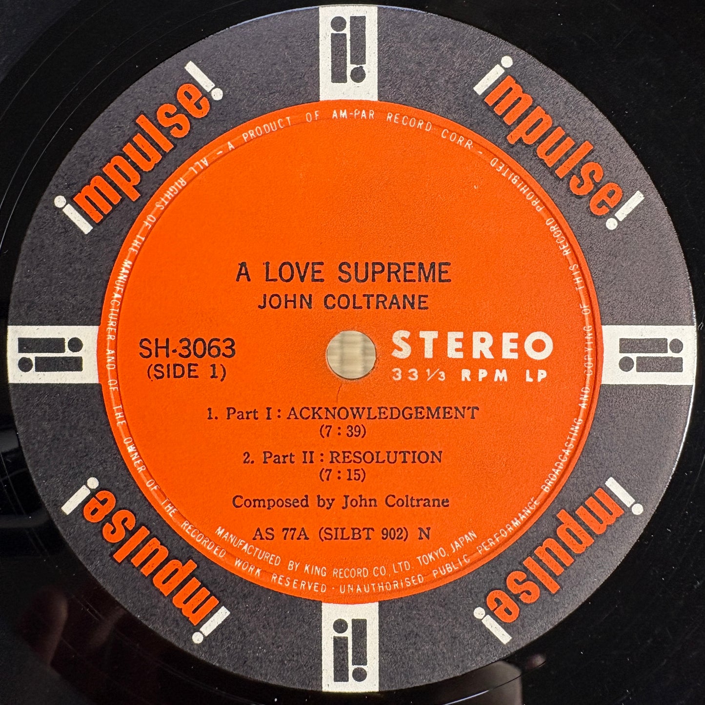 John Coltrane – A Love Supreme / SH 3063 Impulse! Japan Original LP