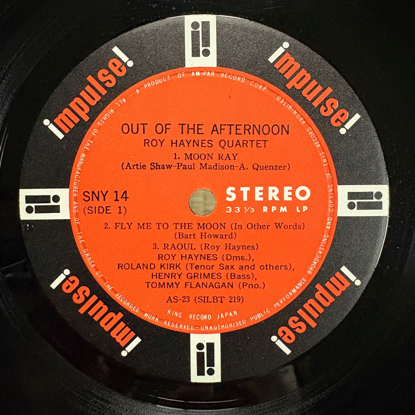 Roy Haynes Quartet – Out Of The Afternoon / SNY 14 Impulse! Japan Original LP