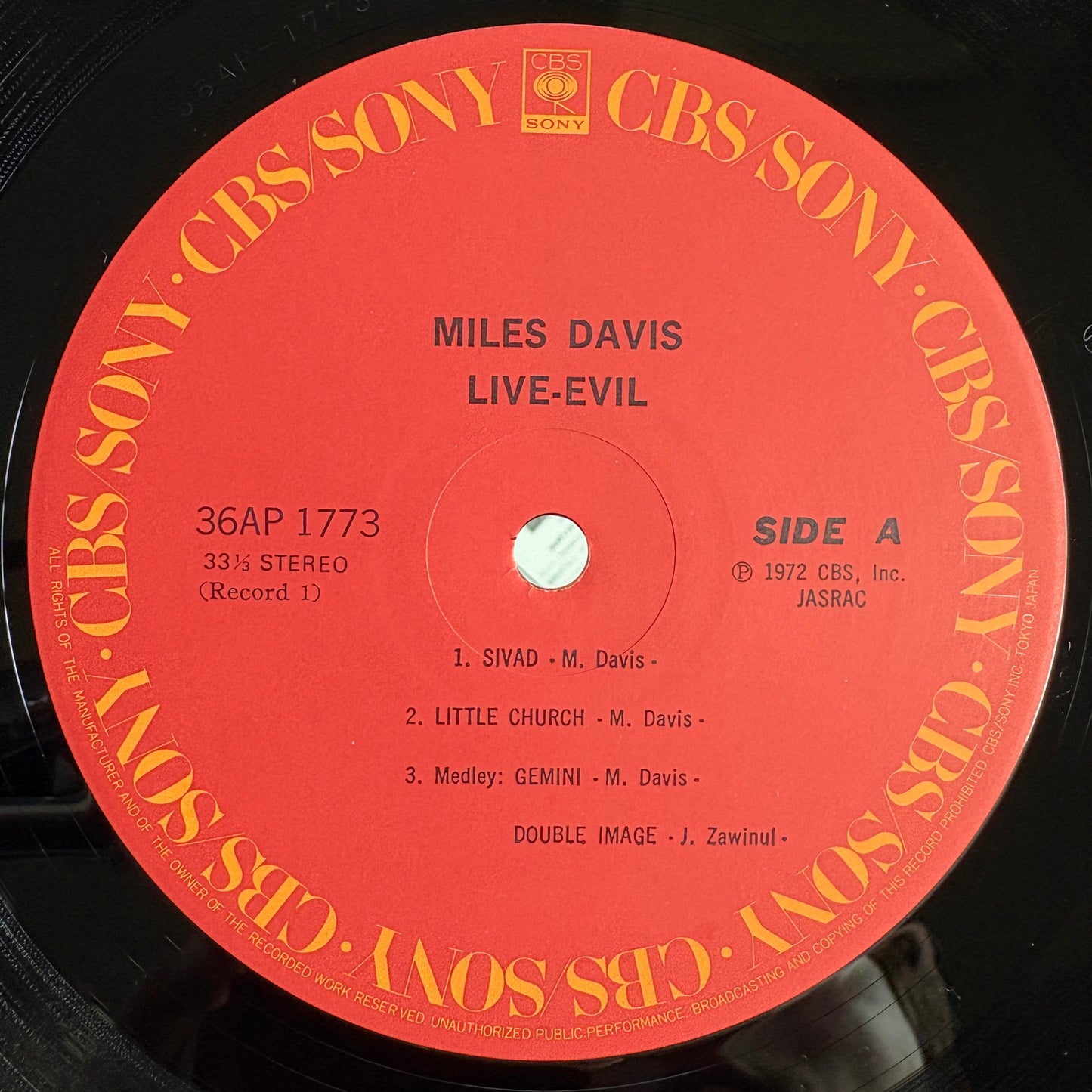 Miles Davis – Live-Evil / 36AP 1773 Columbia Japan LP
