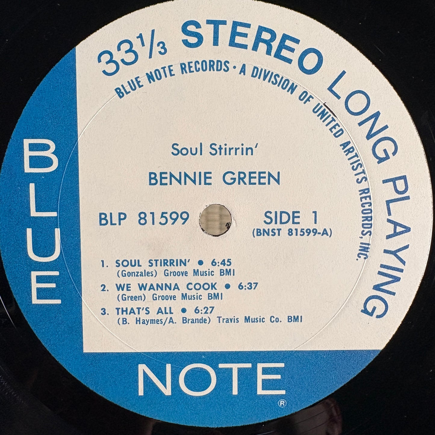 Bennie Green – Soul Stirrin' / BST 81599 Blue Note US LP