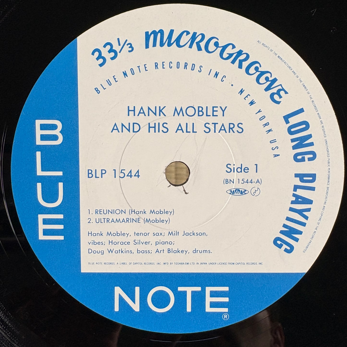 Hank Mobley – Hank Mobley And His All Stars / BLP 1544 Blue Note Japan LP