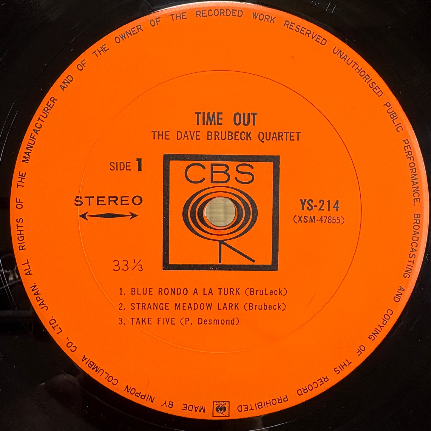 The Dave Brubeck Quartet – Time Out / YS-214 Columbia Japan LP