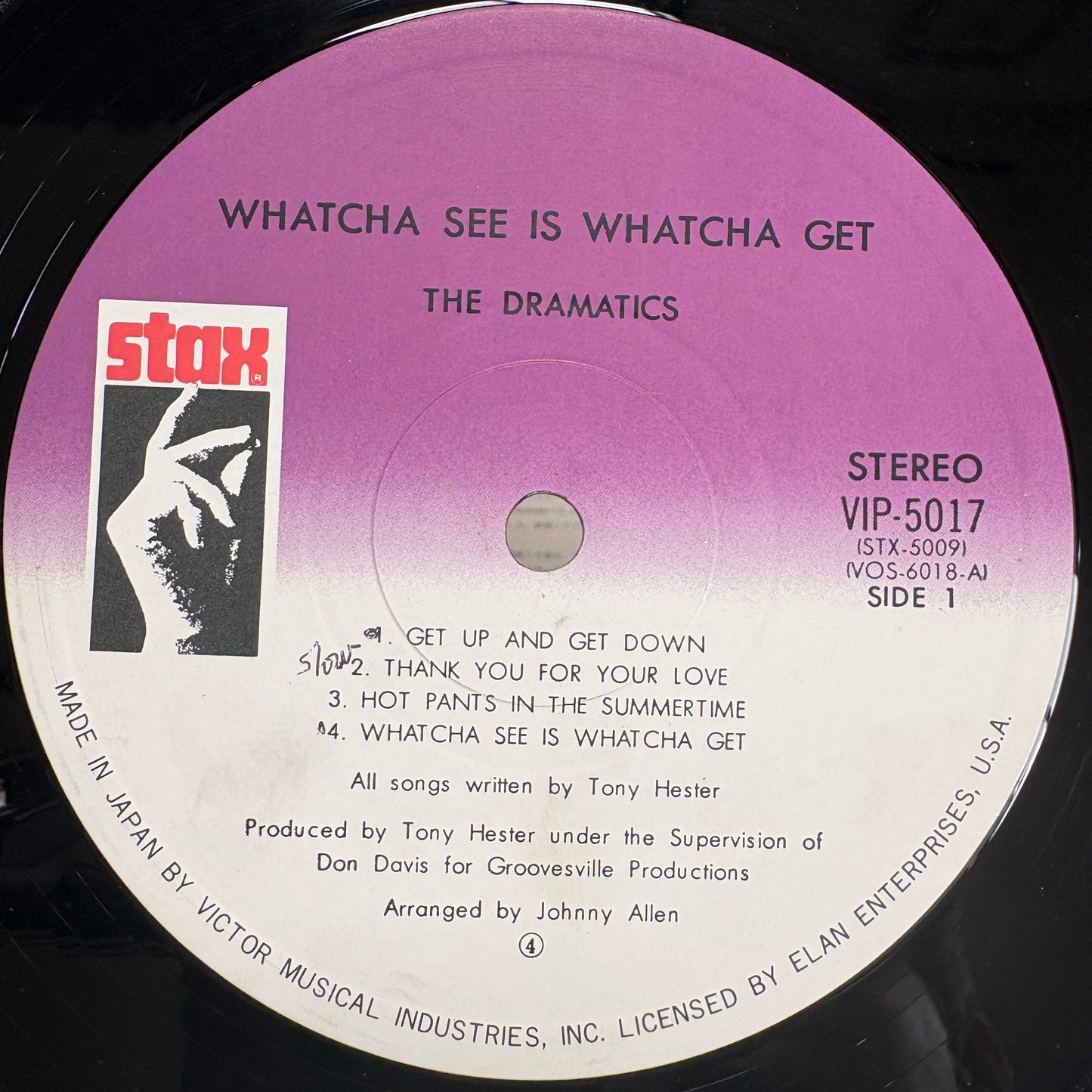 The Dramatics – Whatcha See Is Whatcha Get / VIP-5017 Stax Japan LP