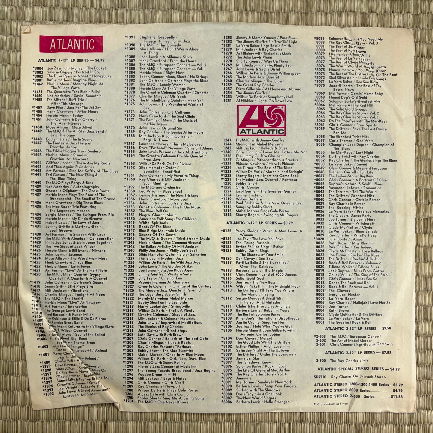 The Max Roach Trio Featuring The Legendary Hasaan - S/T / SD 1435 Atlantic US LP