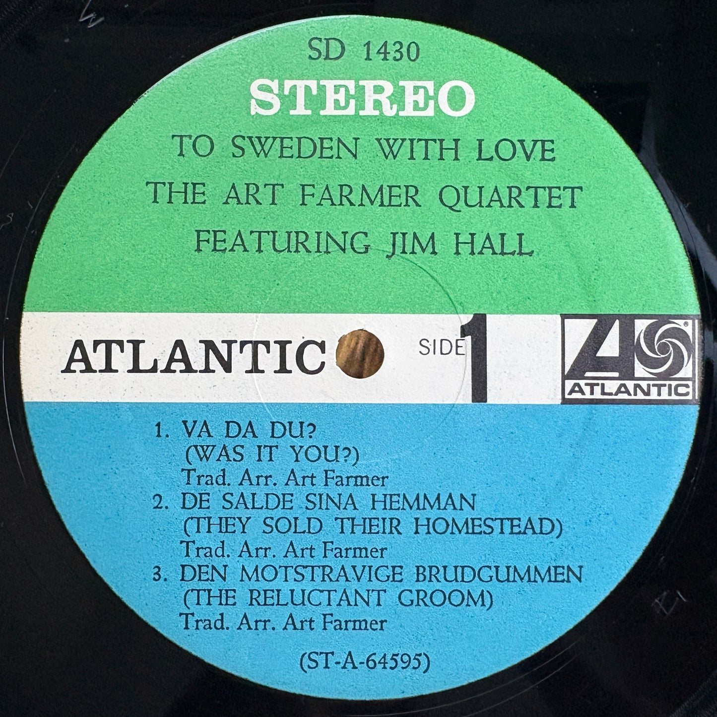 The Art Farmer Quartet – To Sweden With Love / SD 1430 Atlantic US LP