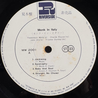 Thelonious Monk – In Italy / MW 2001 Riverside Japan Promo LP