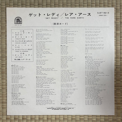 Rare Earth – Get Ready / SJET-8213 Rare Earth Japan Original LP
