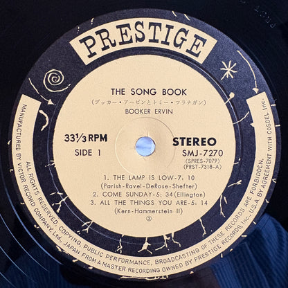 Booker Ervin ‎– The Song Book / SMJ-7270 Prestige Original Japan LP