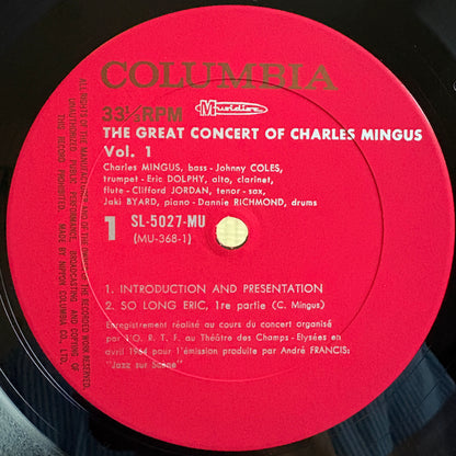 Charles Mingus ‎– The Great Concert Of Charles Mingus / SL-5027~9-MU Columbia Japan Original LP