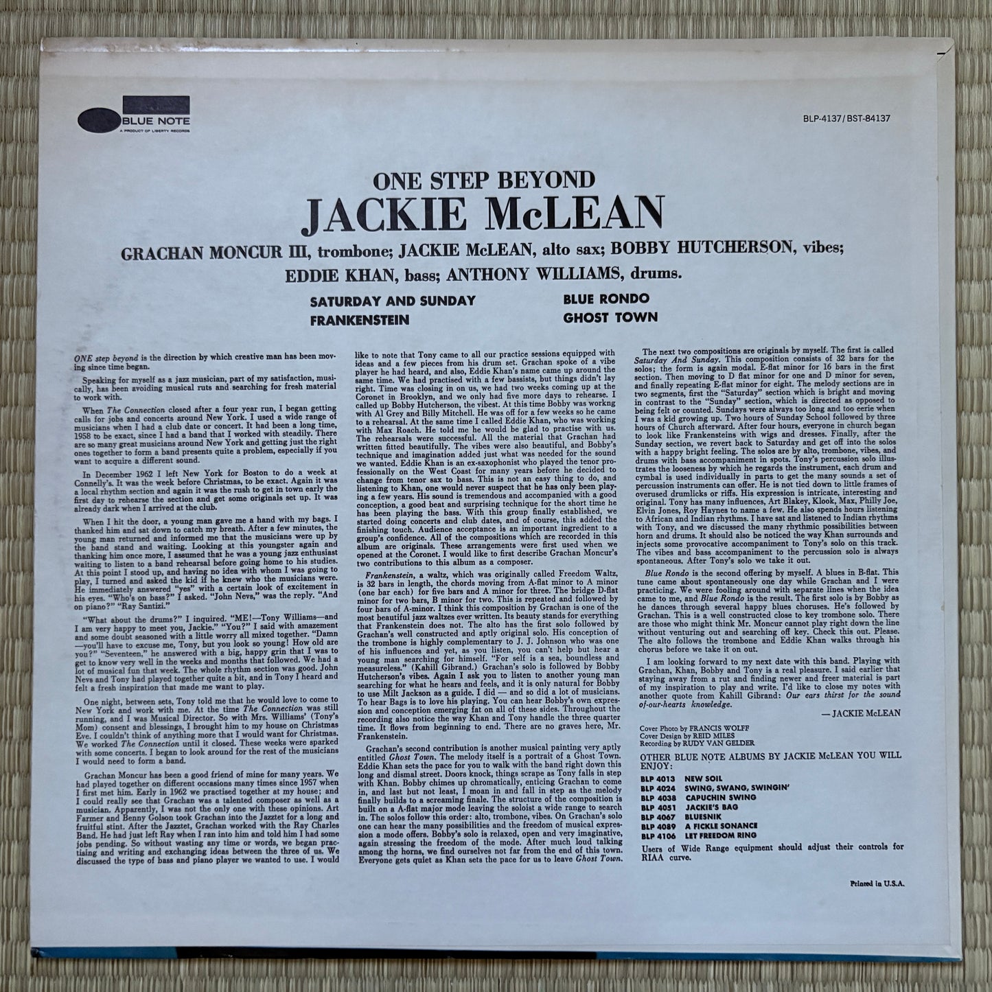 Jackie McLean – One Step Beyond / BST 84137 Blue Note US LP