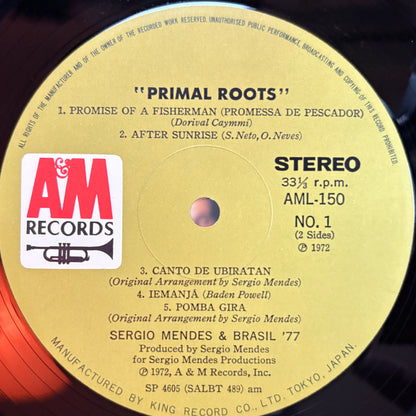 Sérgio Mendes & Brasil '77 – Primal Roots / AML-150 A&M Japan Original LP
