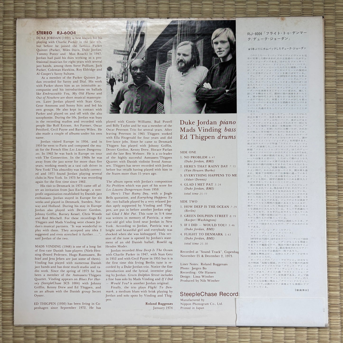 Duke Jordan – Flight To Denmark / RJ-6004 SteepleChase Japan Original LP