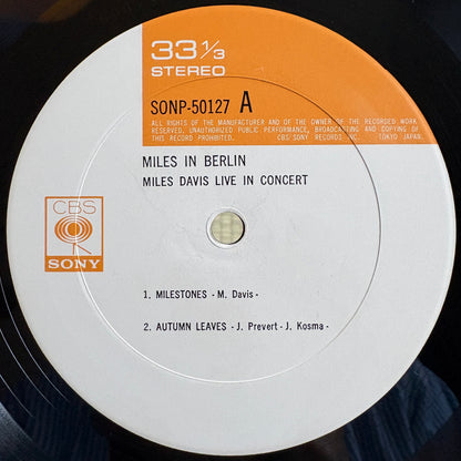 Miles Davis ‎– Miles In Berlin / SONP 50127 CBS/Sony Japan LP