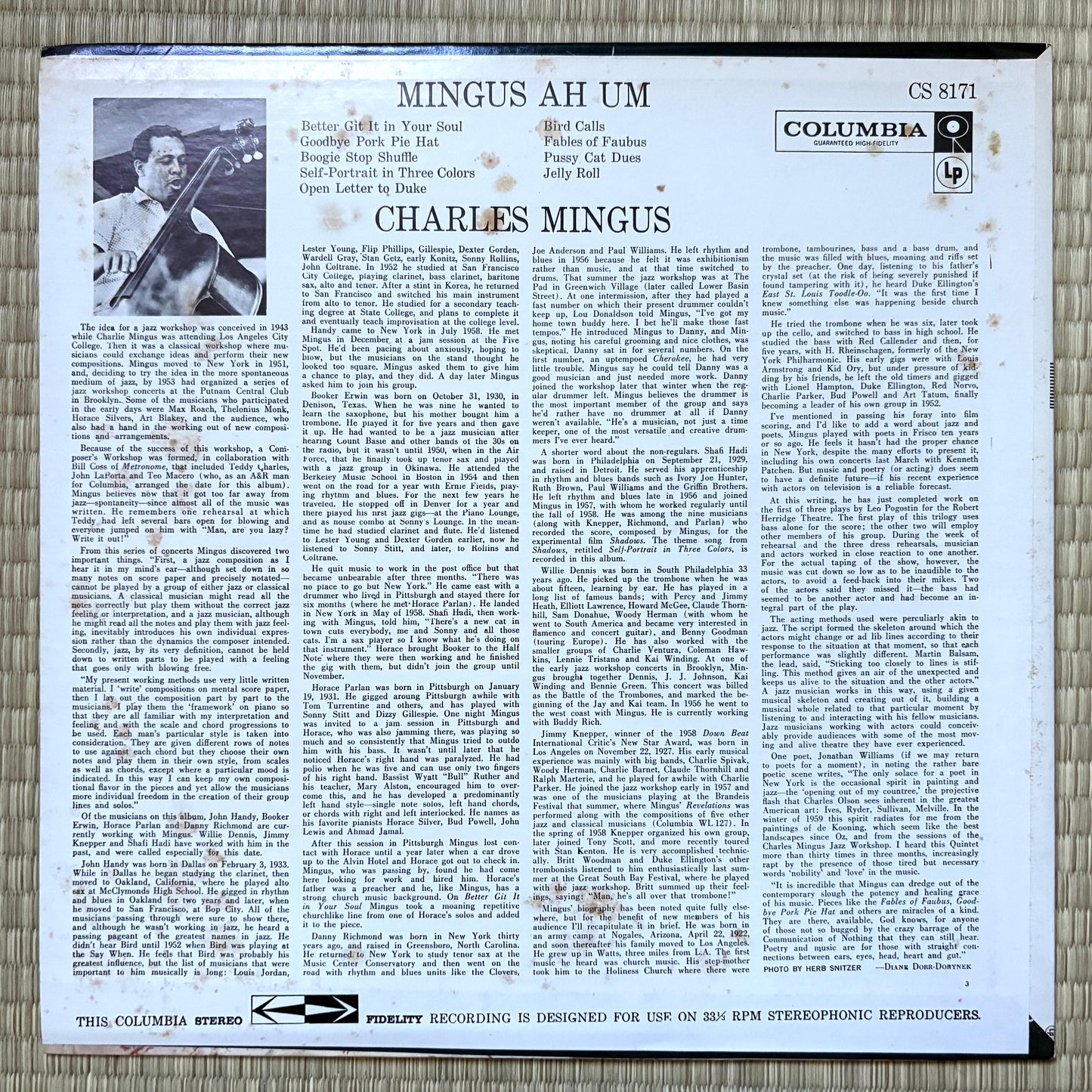 Charles Mingus – Mingus Ah Um / CS 8171 Columbia US LP