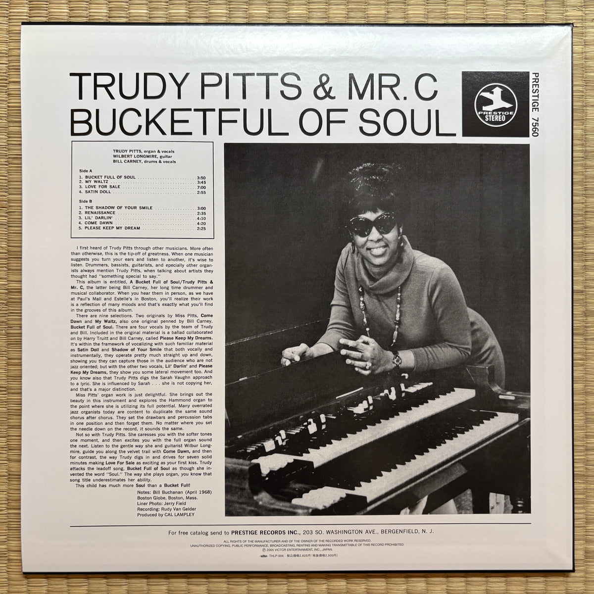 Trudy Pitts And Mr. C. – A Bucketful Of Soul / THLP-004 Prestige Japan LP