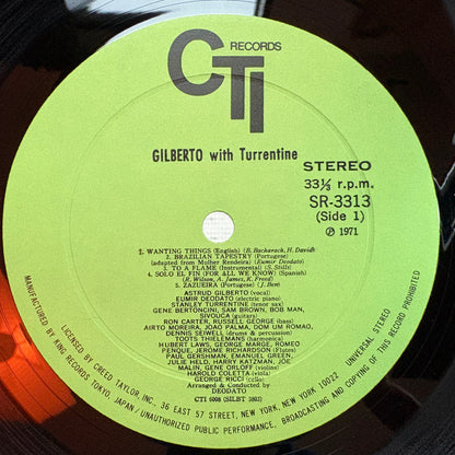 Gilberto, Turrentine – Gilberto With Turrentine / SR 3313 CTI Japan Original LP
