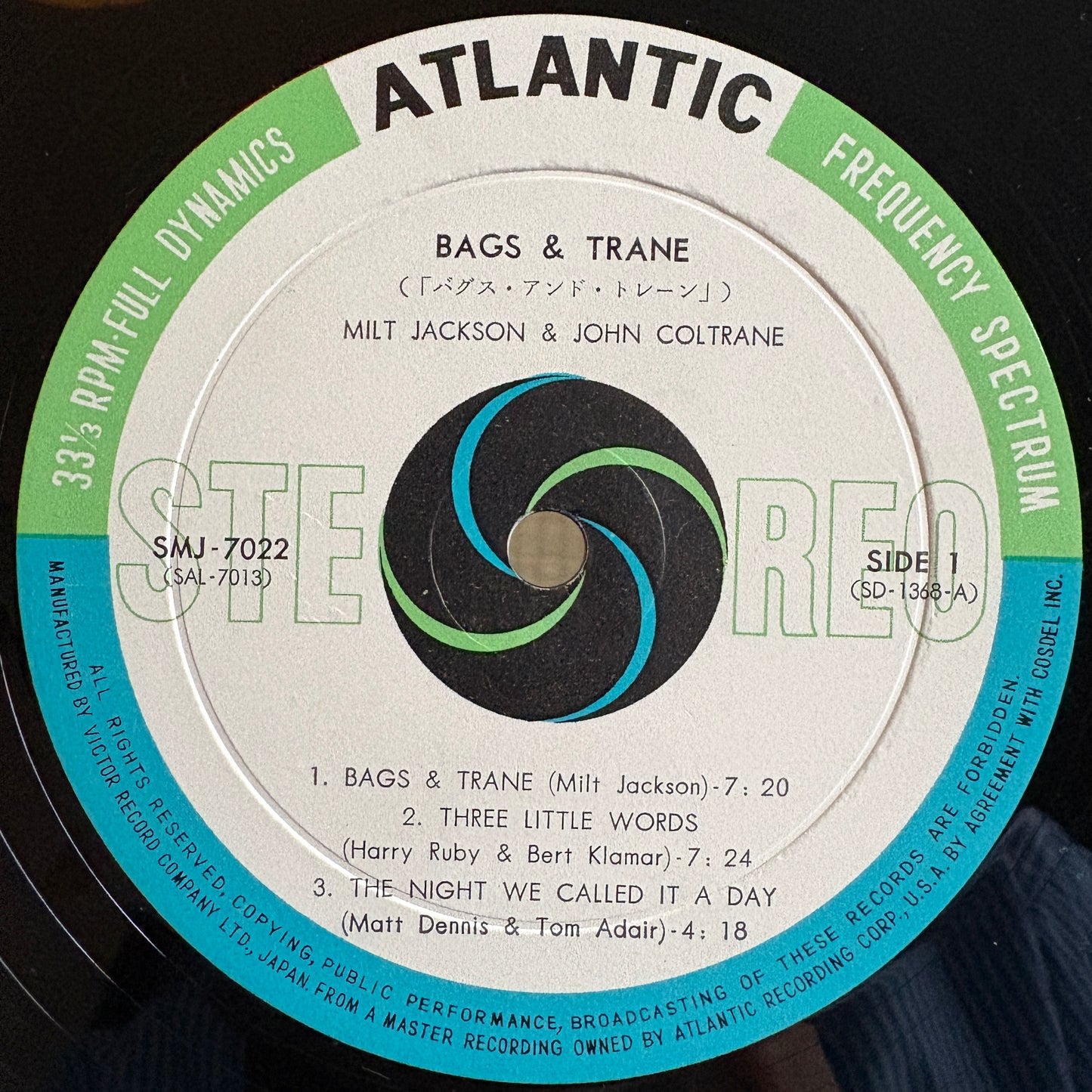 Milt Jackson & John Coltrane – Bags & Trane / SMJ-7022 Atlantic Japan Original LP