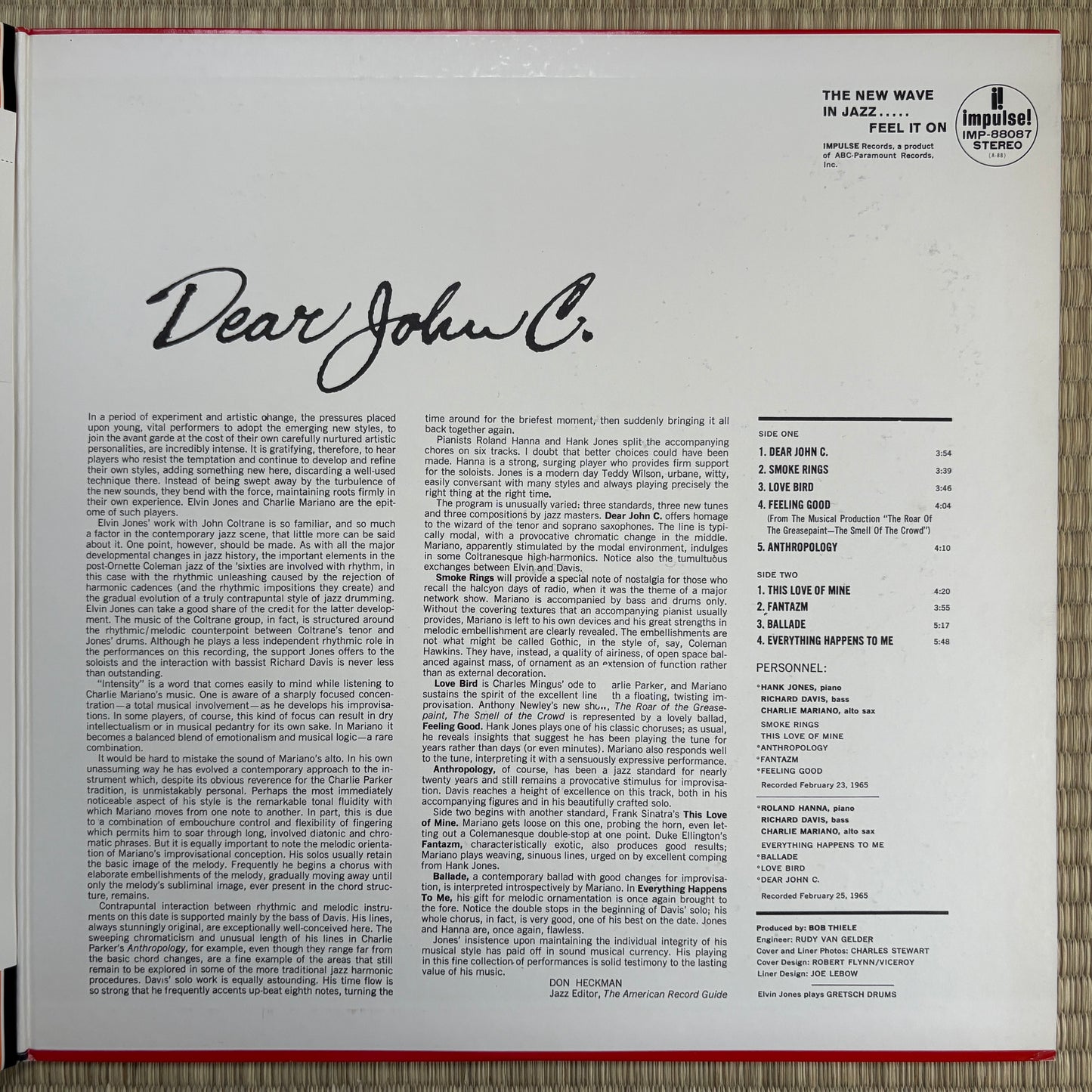 Elvin Jones – Dear John C. / IMP-88087 Impulse! Japan LP