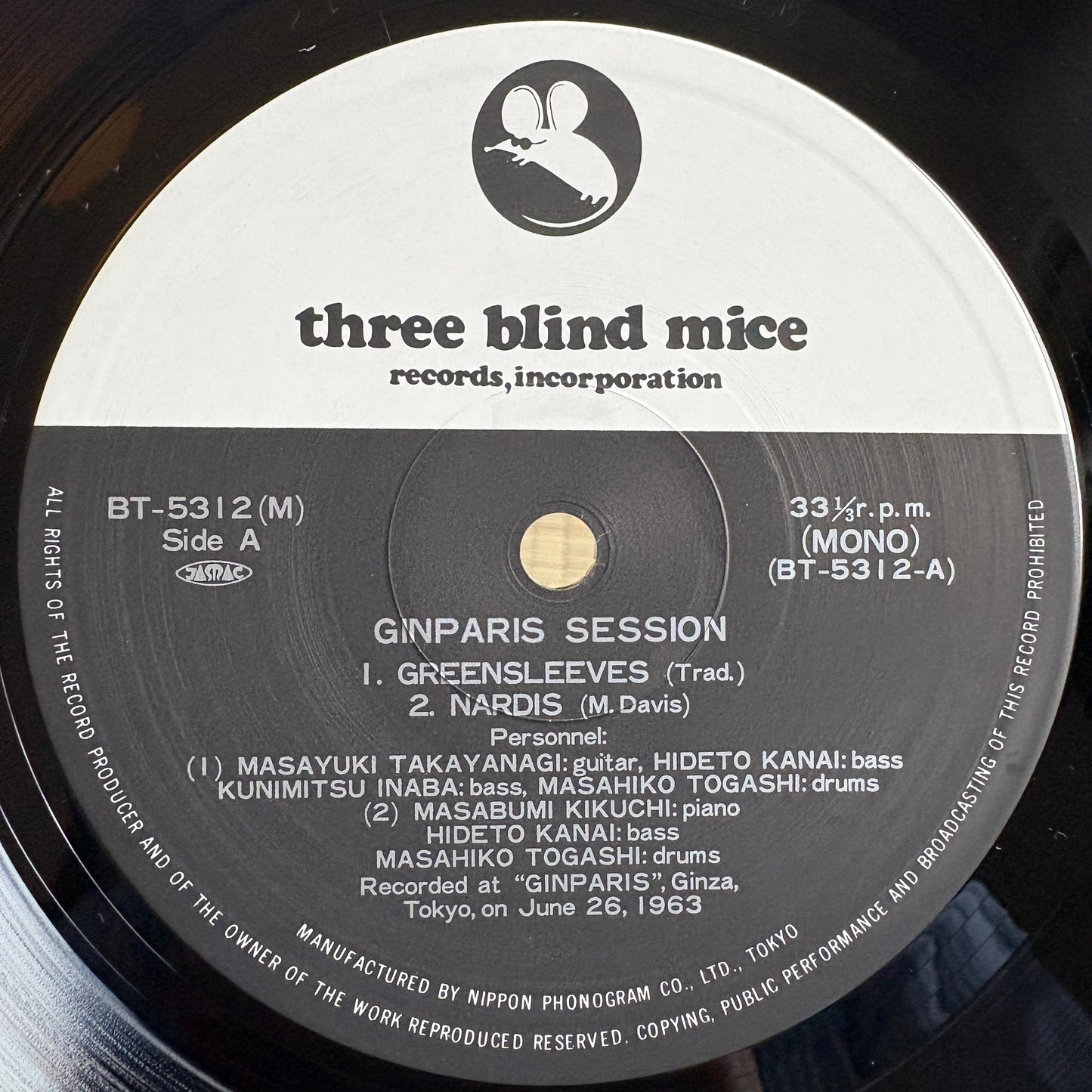 Various - Ginparis Session / BT-5312 (M) Three Blind Mice Japan LP
