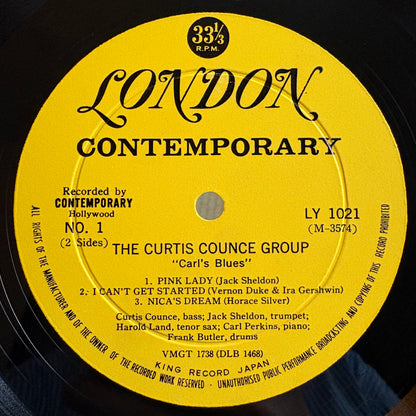 The Curtis Counce Group ‎– Carl's Blues / LY 1021 Contemporary Original Japan LP