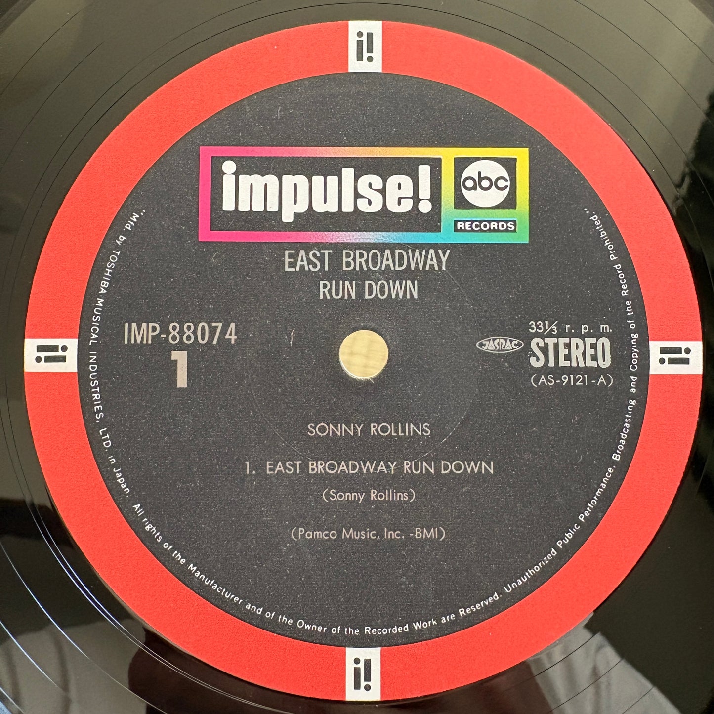 Sonny Rollins ‎– East Broadway Run Down / IMP 88074 Impulse! Japan LP