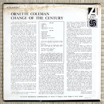 Ornette Coleman – Change Of The Century / 1327 Atlantic US Mono LP