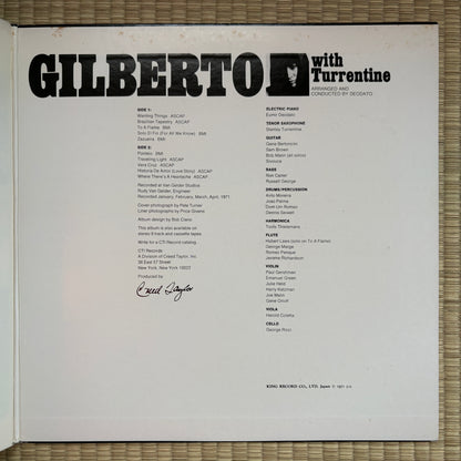 Gilberto, Turrentine – Gilberto With Turrentine / SR 3313 CTI Japan Original LP