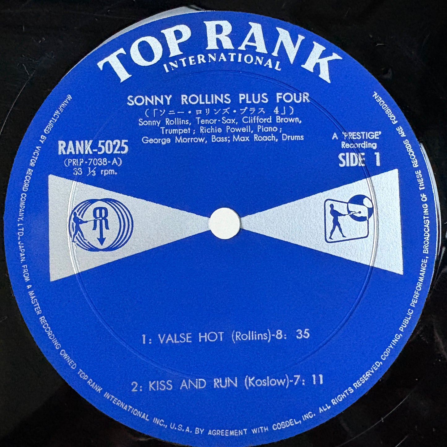Sonny Rollins - Plus 4 / Rank-5025 Top Rank Japan Original LP