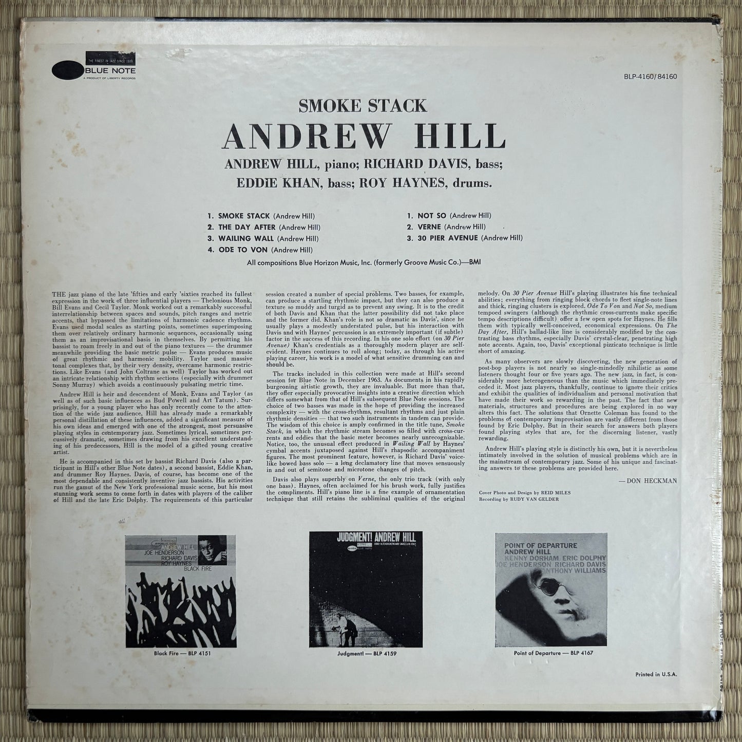 Andrew Hill – Smoke Stack / BST 84160 Blue Note US LP