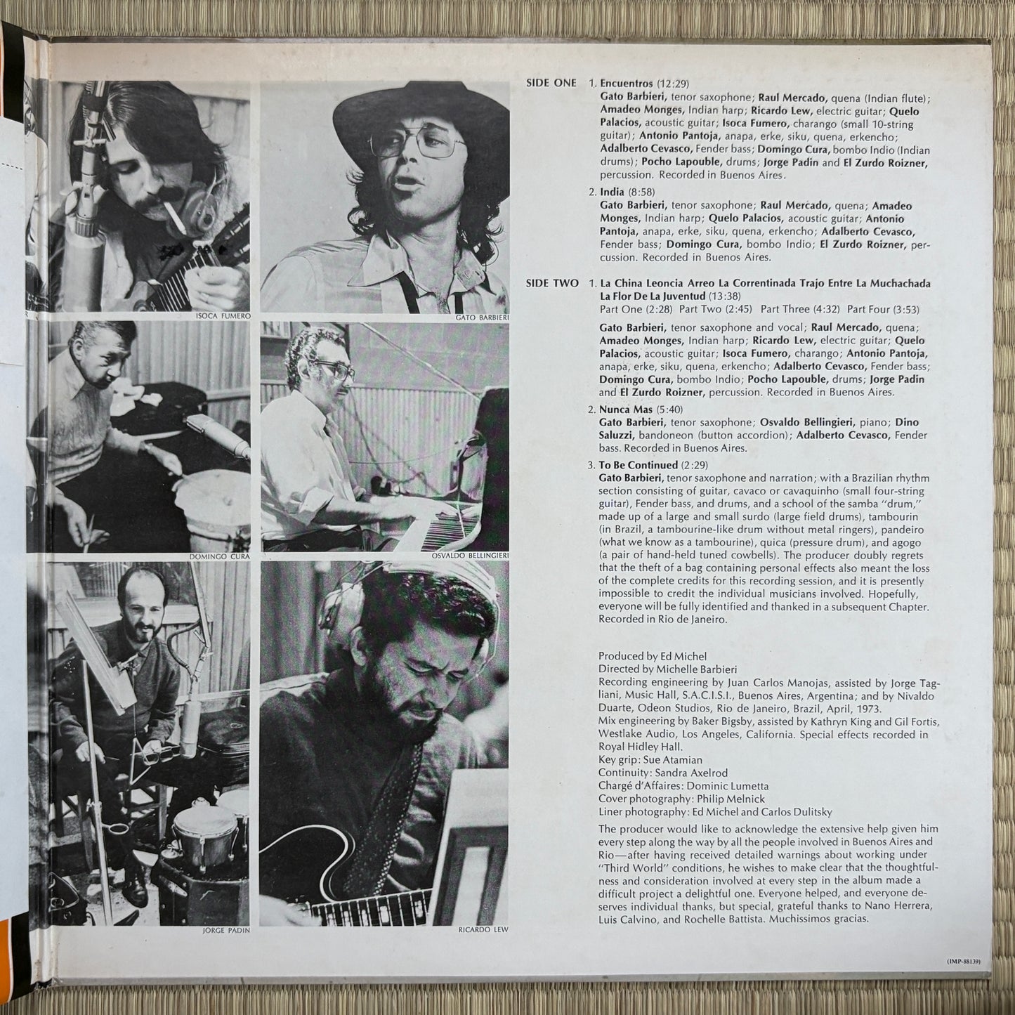 Gato Barbieri – Chapter One: Latin America / IMP-88139 Impulse! Japan Original LP